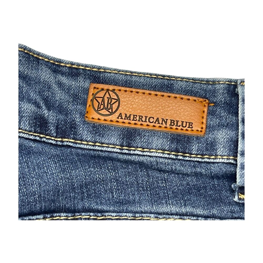 American Blue Jeans Girls 13 Denim Cotton Stretch Mid-Rise Hipster Frayed Hem - Picture 9 of 9
